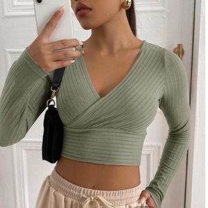 Green SHEIN crop top